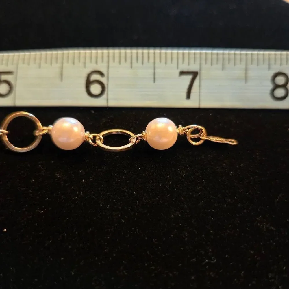 Pearl & 24 KT GB Gold Link Bracelet